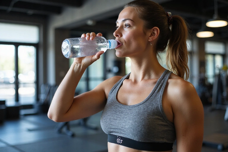 Un atleta che si idrata dopo l'allenamento