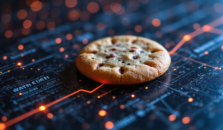 Abstract illustration of website cookies and data encryption